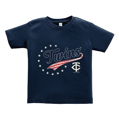 T-shirt bleu marine Minnesota Twins Americana pour tout-petits, doux comme un raisin