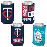 WinCraft Minnesota Twins, paquet de 4, 12 oz. Ensemble refroidisseur de canettes