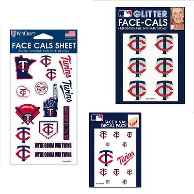WinCraft Minnesota Twins Ensemble de tatouages ​​sans eau 4" x 7"