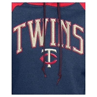 Sweat à capuche court manches raglan pour femme de la collection Cooperstown des Twins du Minnesota New Era bleu marine