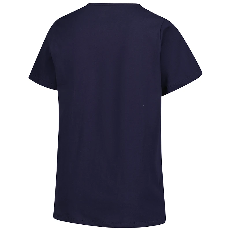 T-shirt à col cranté avec logo des Twins du Minnesota pour femme