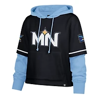 Sweat à capuche court City Connect bleu marine 47 pour femme des Twins du Minnesota