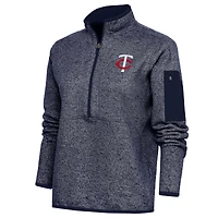 Veste à enfiler zippée quart de tour Fortune pour femme, bleu marine, Antigua Heather, Minnesota Twins