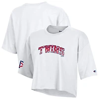 T-shirt court boyfriend blanc Champion Minnesota Twins pour femme, style américain