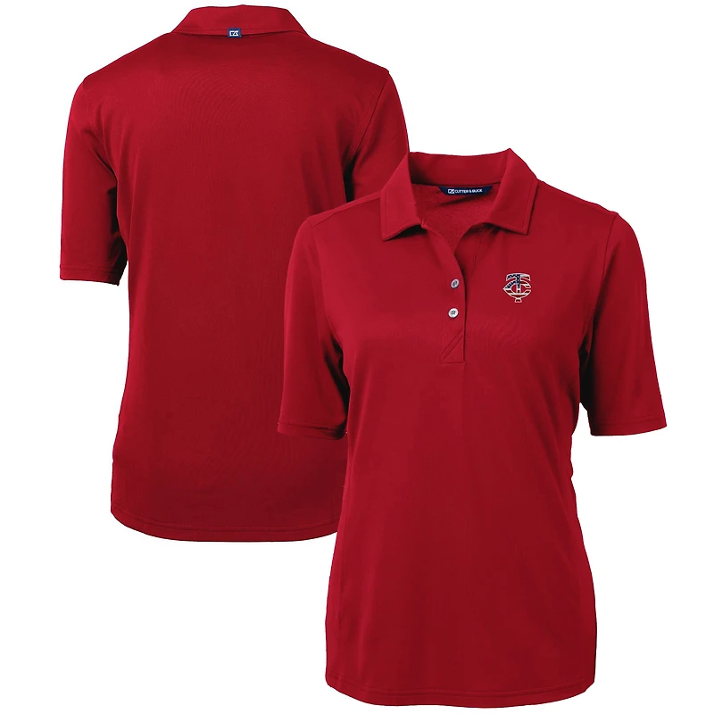 Women's Cutter & Buck Cardinal Minnesota Twins Americana Logo DryTec Virtue Eco Pique Recycled Polo