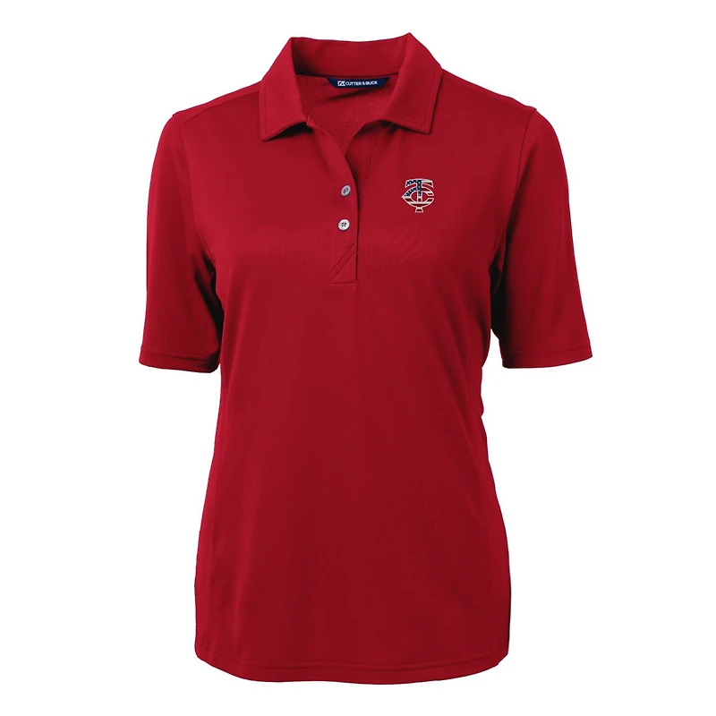 Women's Cutter & Buck Cardinal Minnesota Twins Americana Logo DryTec Virtue Eco Pique Recycled Polo