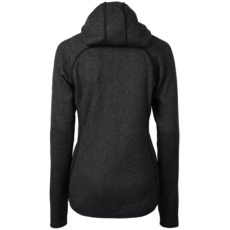 Sweat à capuche zippé en tricot pour femme Cutter & Buck Heather Anthracite des Twins du Minnesota