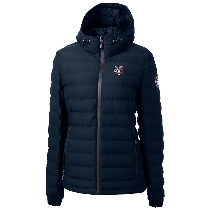 Women's Cutter & Buck Navy Minnesota Twins Americana Logo Mission Ridge Repreve Eco Insulated Full-Zip Puffer Jacket