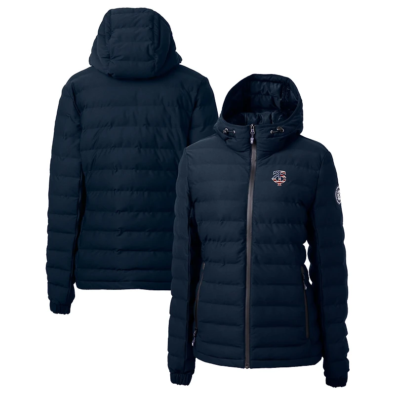 Women's Cutter & Buck Navy Minnesota Twins Americana Logo Mission Ridge Repreve Eco Insulated Full-Zip Puffer Jacket