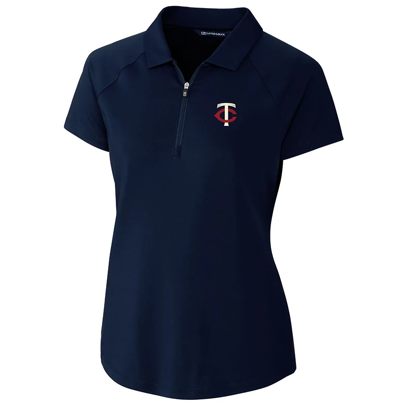 Women's Cutter & Buck Navy Minnesota Twins DryTec Forge Stretch Polo