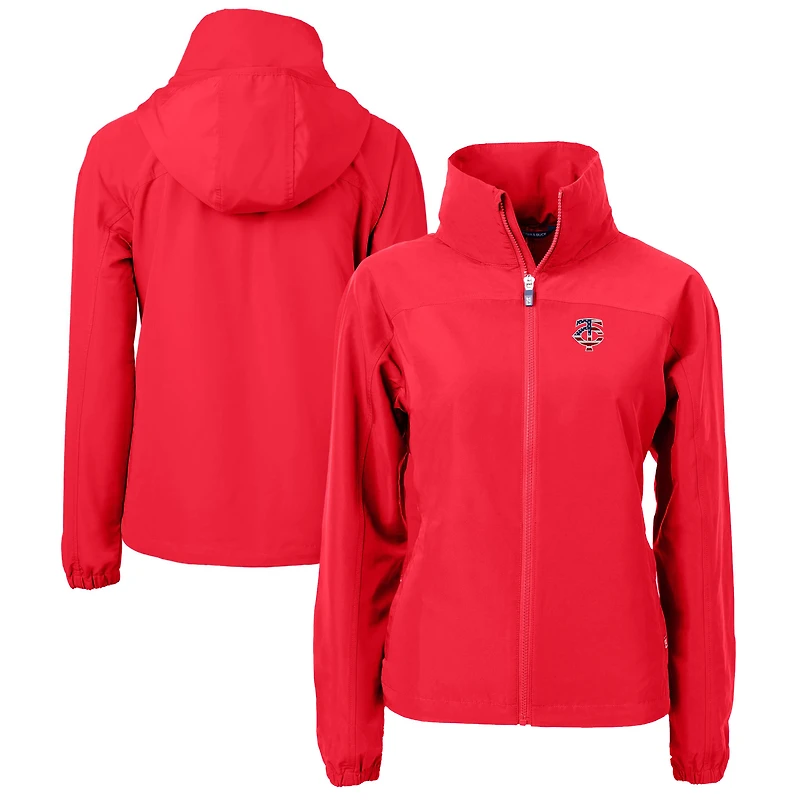 Veste zippée intégrale en tissu recyclé Charter Eco pour femme, rouge, des Minnesota Twins, Cutter & Buck