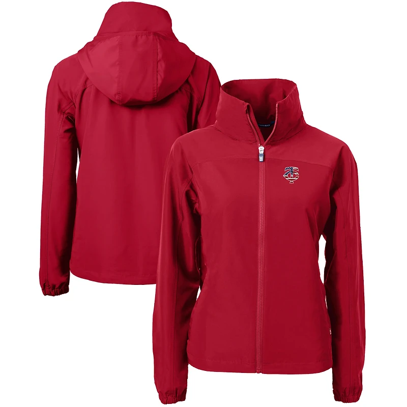 Women's Cutter & Buck  Red Minnesota Twins Charter Eco Recycled Full-Zip Jacket