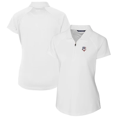 Women's Cutter & Buck White Minnesota Twins Americana Logo DryTec Forge Stretch Polo