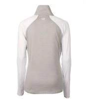 Women's Cutter & Buck White Minnesota Twins DryTec Forge Tonal Stripe Stretch Half-Zip Top