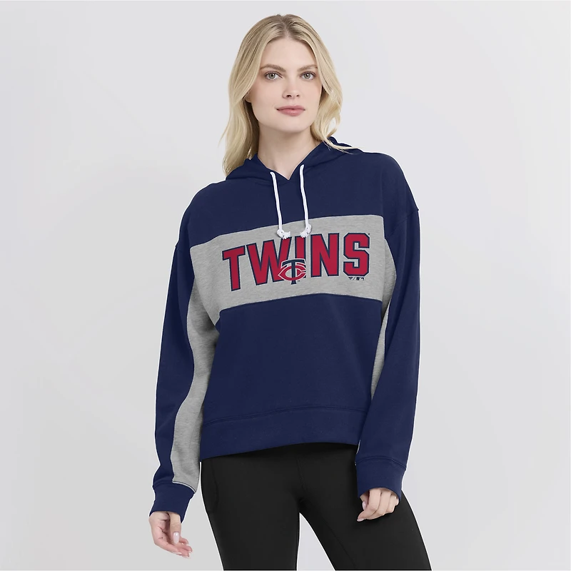 Sweat à capuche Fanatics Navy Minnesota Twins Filled Stat Sheet pour femmes