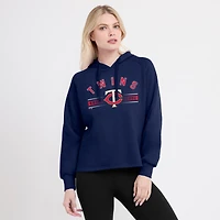 Sweat à capuche raglan Fanatics pour femmes, bleu marine, Twins du Minnesota, Perfect Play