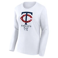 T-shirt léger ajusté à manches longues blanc Fanatics pour femmes des Twins du Minnesota