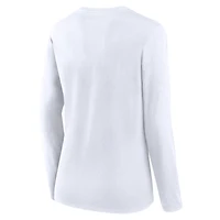 T-shirt léger ajusté à manches longues blanc Fanatics pour femmes des Twins du Minnesota
