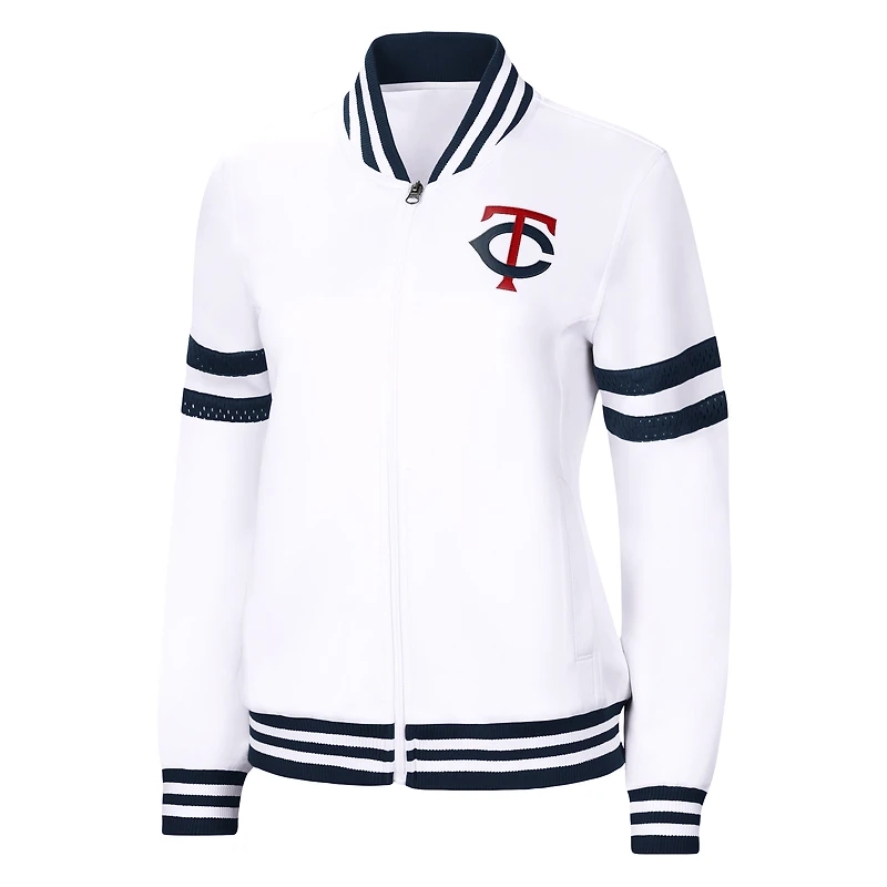 Women's G-III 4Her by Carl Banks White Minnesota Twins Pre-Game - Full-Zip Track Jacket