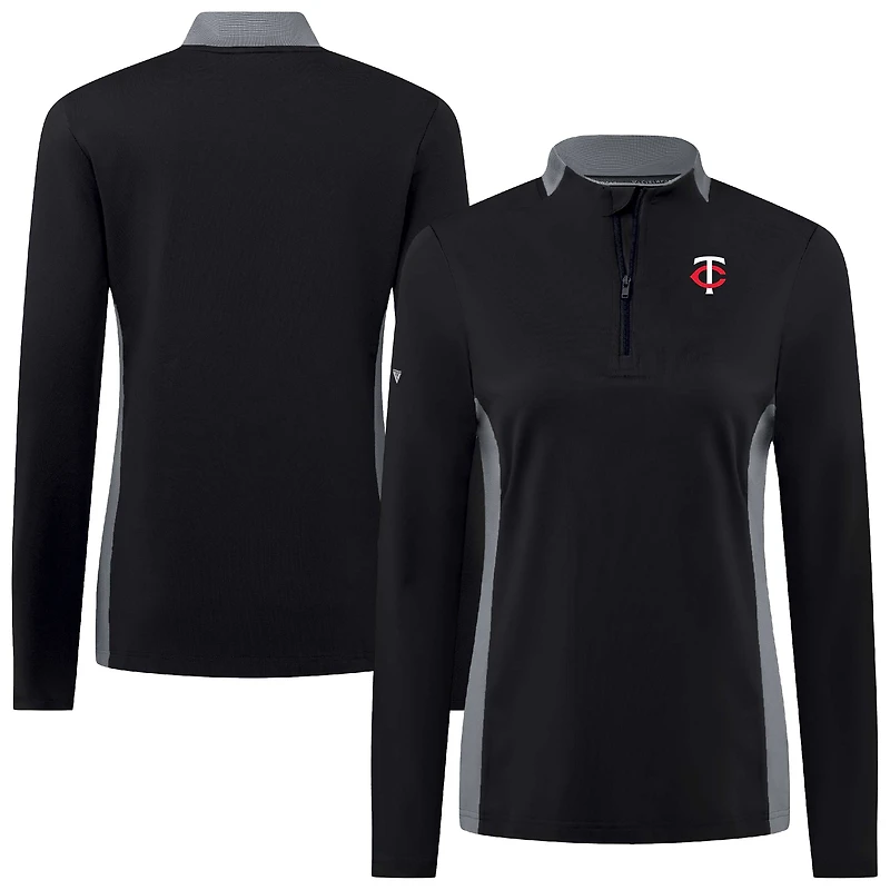 Women's Levelwear Black Minnesota Twins Moxie Insignia Core Quarter-Zip Top