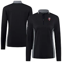Women's Levelwear Black Minnesota Twins Moxie Insignia Core Quarter-Zip Top