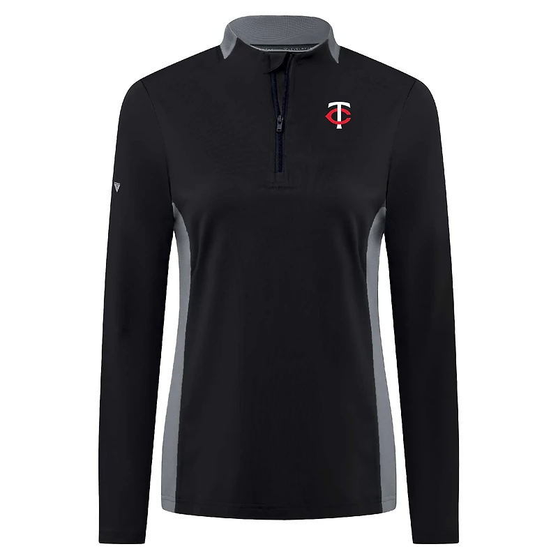 Haut à glissière quart de tour Moxie Insignia Core pour femme, noir, des Twins du Minnesota