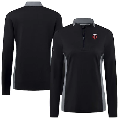 Haut à glissière quart de tour Moxie Insignia Core pour femme, noir, des Twins du Minnesota