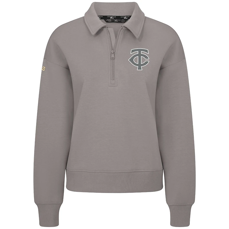 Pull à fermeture éclair quart de tour Canmore gris pour femme Levelwear des Twins du Minnesota