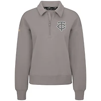 Pull à fermeture éclair quart de tour Canmore gris pour femme Levelwear des Twins du Minnesota