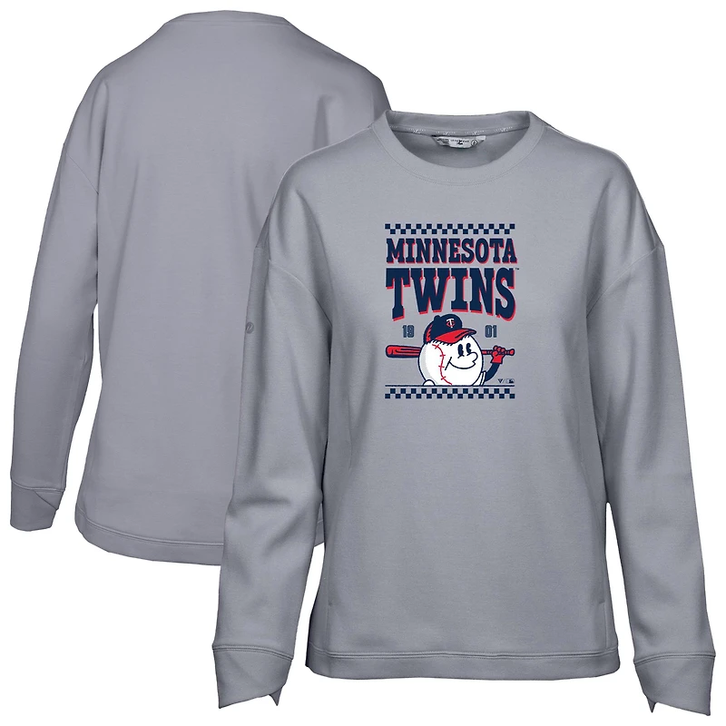 Sweat-shirt inaugural Fiona des Twins du Minnesota pour femme, gris, Levelwear