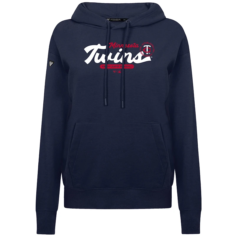 Sweat à capuche bleu marine pour femme Levelwear des Twins du Minnesota Accolade Adorn Monument