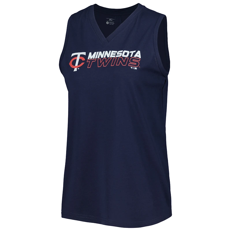Women's Levelwear Navy Minnesota Twins Paisley Chase V-Neck Tank Top