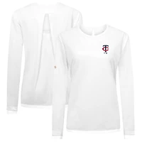 Women's Levelwear White Minnesota Twins Sequoia Primary Logo Long Sleeve T-Shirt