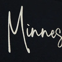 Women's Mitchell & Ness  Navy/Black Minnesota Twins Cooperstown Collection Blocked Fleece Pullover Sweatshirt