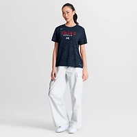 T-shirt Nike Dri-FIT Velocity de la collection Authentic des Minnesota Twins, bleu marine, pour femme, logo alternatif.