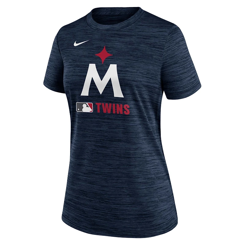 Women's Nike Navy Minnesota Twins Authentic Collection Alternate Logo Velocity Dri-FIT T-Shirt