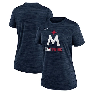 Women's Nike Navy Minnesota Twins Authentic Collection Alternate Logo Velocity Dri-FIT T-Shirt