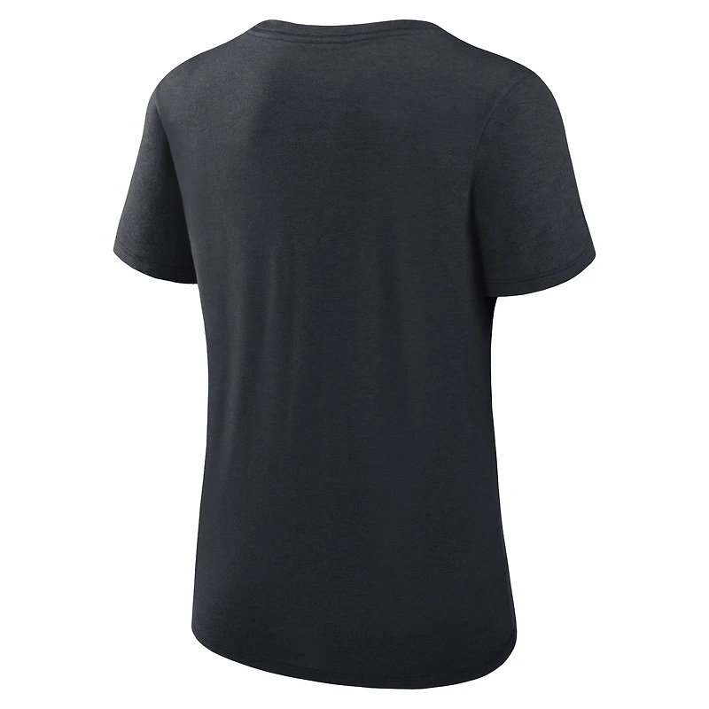 T-shirt à encolure dégagée Performance Authentic Collection Nike pour femmes, bleu marine, Minnesota Twins