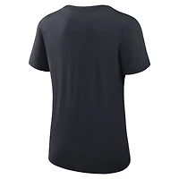 T-shirt à encolure dégagée Performance Authentic Collection Nike pour femmes, bleu marine, Minnesota Twins