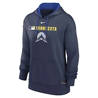 Sweat à capuche Nike bleu marine Minnesota Twins City Connect Authentic Collection Therma pour femme