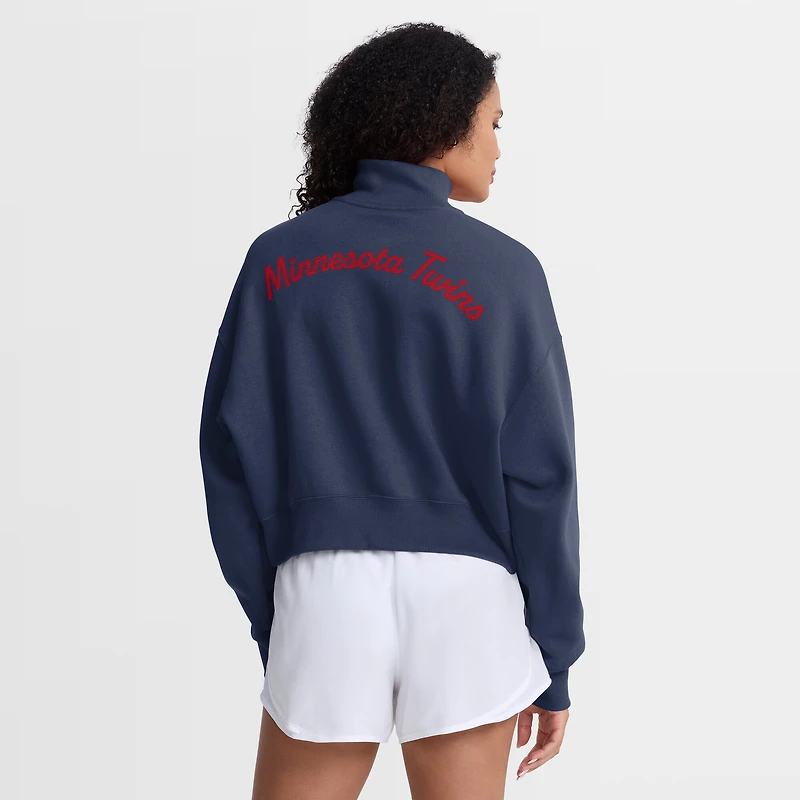 Women's Nike Navy Minnesota Twins Primetime Phoenix Fleece Half-Zip Sweatshirt