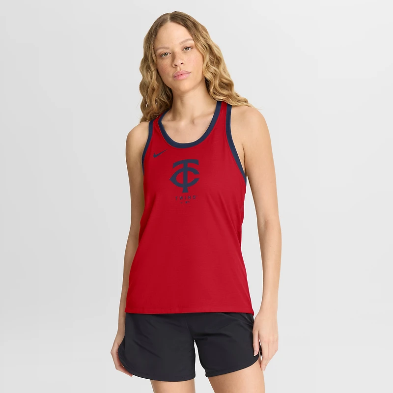 Women's Nike Red Minnesota Twins Tri-Blend Dri-FIT Racerback Tank Top