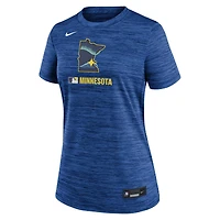 T-shirt Nike Royal Minnesota Twins Authentic Collection City Connect Velocity Dri-FIT pour femme