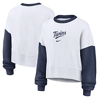 Sweat-shirt polaire oversize Nike blanc/marine Minnesota Twins pour femme