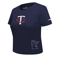 T-shirt court Baby Doll Game Day Classics bleu marine Pro Standard pour femme des Minnesota Twins