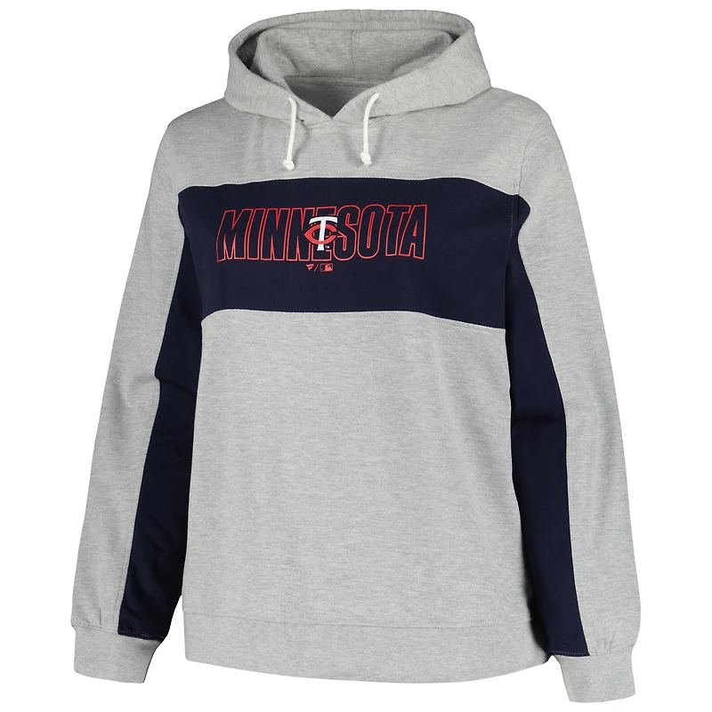 Women's Profile Heather Gray Minnesota Twins Plus Pullover Hoodie