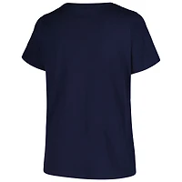 T-shirt à col en V avec logo arc de grande taille pour femmes Profile Navy Minnesota Twins