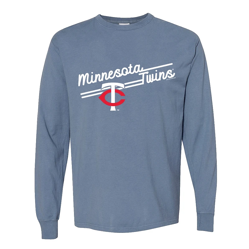 Women's Soft as a Grape Navy Minnesota Twins Pigment Dye Long Sleeve T-Shirt