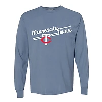 Women's Soft as a Grape  Navy Minnesota Twins Pigment Dye Long Sleeve T-Shirt