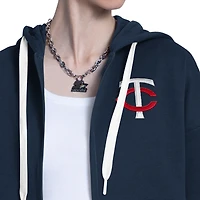 Sweat à capuche zippé Starter pour femme, bleu marine/gris chin